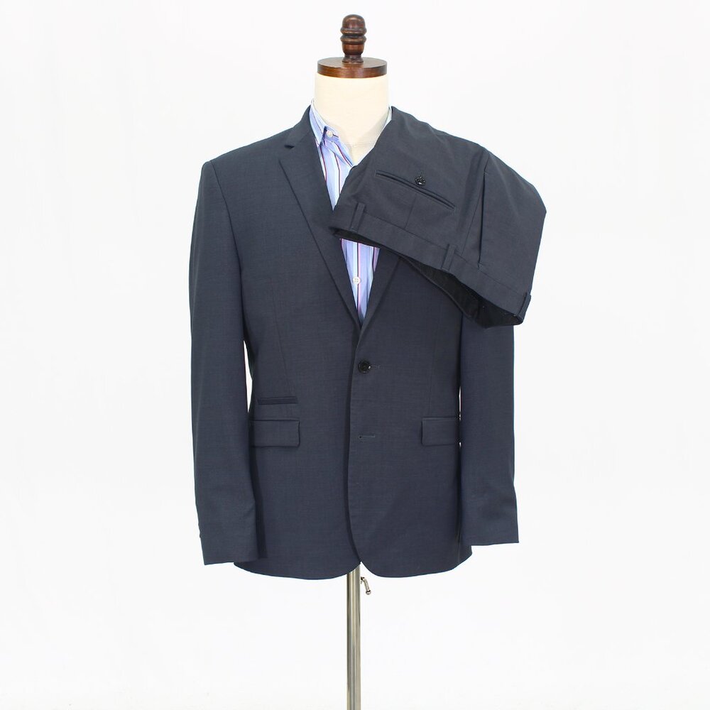 Express 40R 34x29 Gray Full Suit 2-Button Solid R618